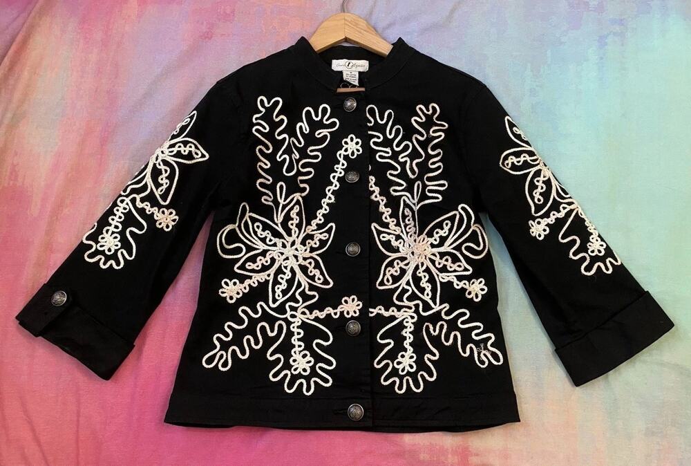 Vintage Y2K Embroidered Military Jacket Band Sargeant Peppers Mariachi Sz M Boho
